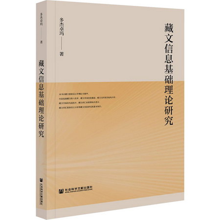 藏文信息基礎理論研究